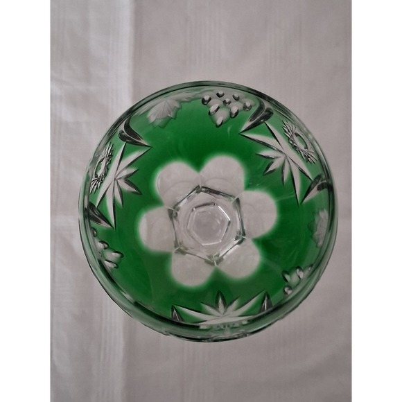 Vintage nachtmann traube Emerald Green Cut Clear Crystal Wine Hock Grape 8.25" - Picture 2 of 7